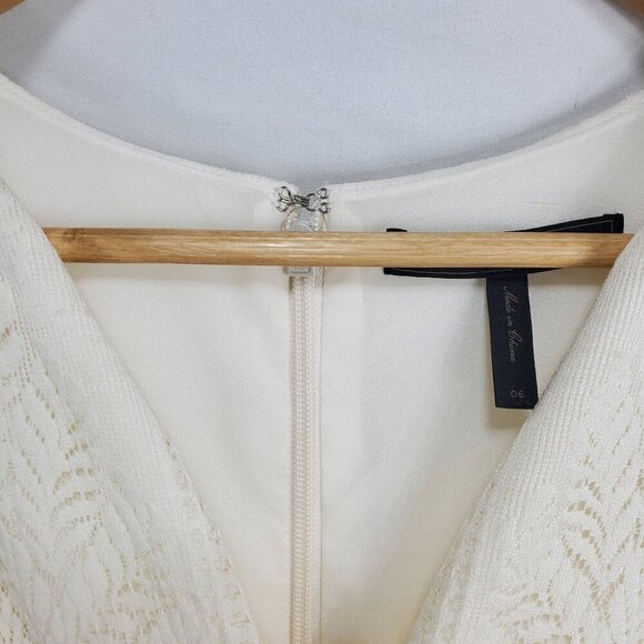 BCBGMAXAZRIA Women's Beige Mini Dress Scarlett Tiered Eyelet Size 06 (C-7) - Picture 9 of 15